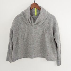 Duffy 100% Cashmere Cropped Sweater Gray Size Medium
